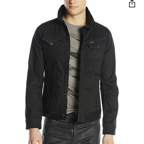 G-Star Other - G-Star ARC Chopper 3D Slim Jean Jacket Black Denim Mens Large